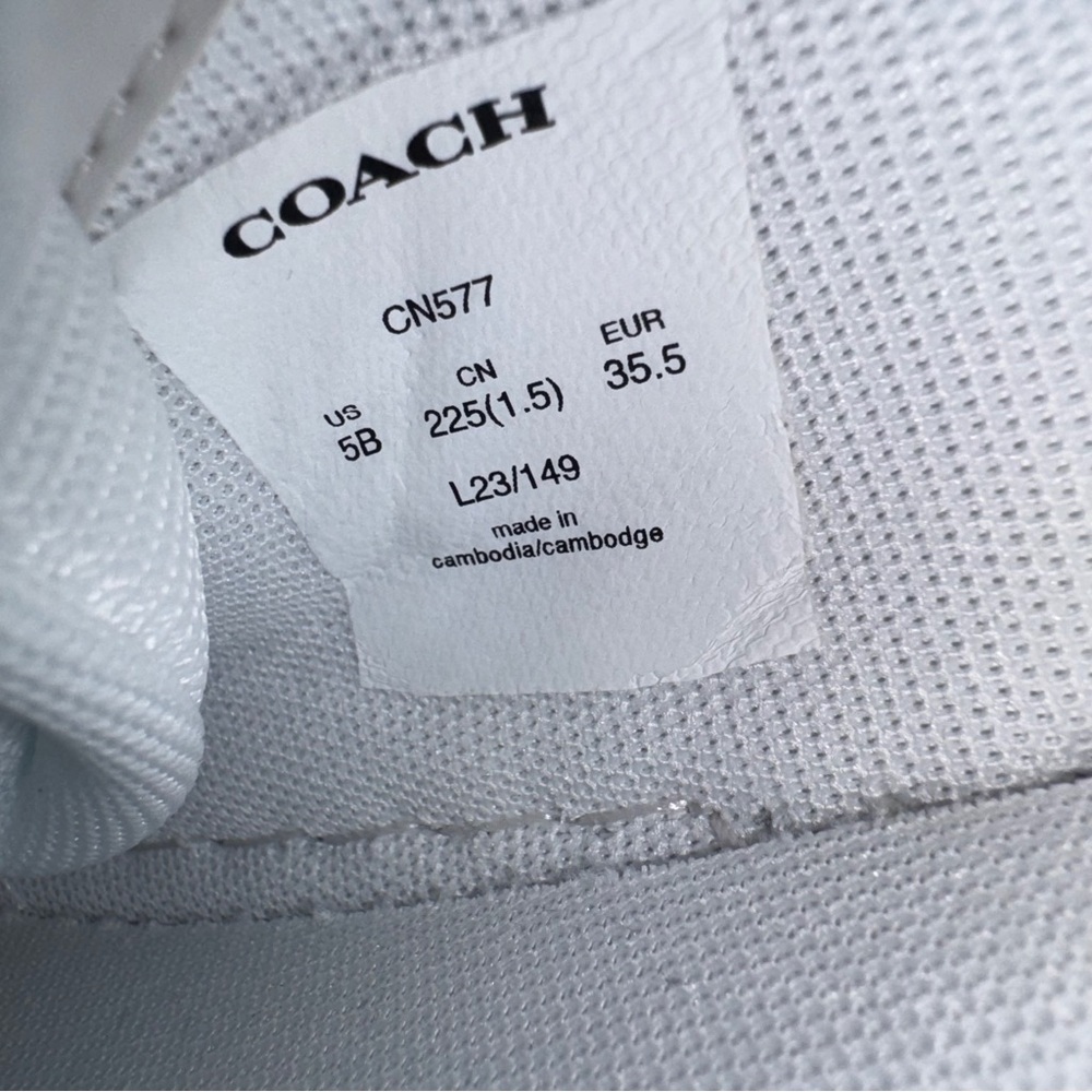 Coach Lowline‎ Leather Sneakers White Women’s Size 5B - Picture 13 of 16
